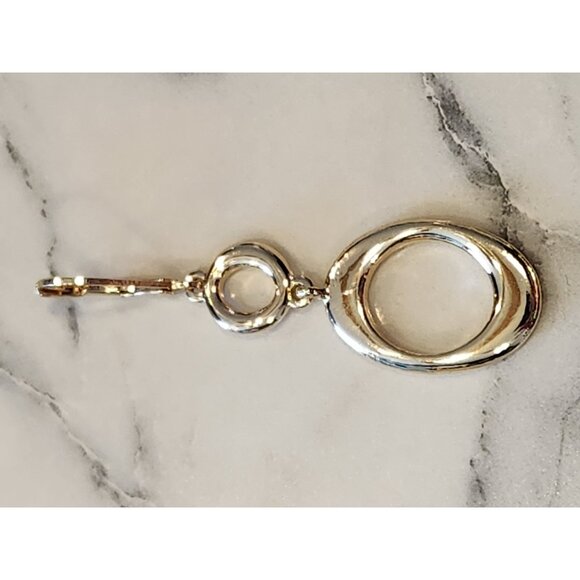 Dana Buchman Gold-Tone Oval Dangle Earrings With Leverback Closure - Picture 4 of 5